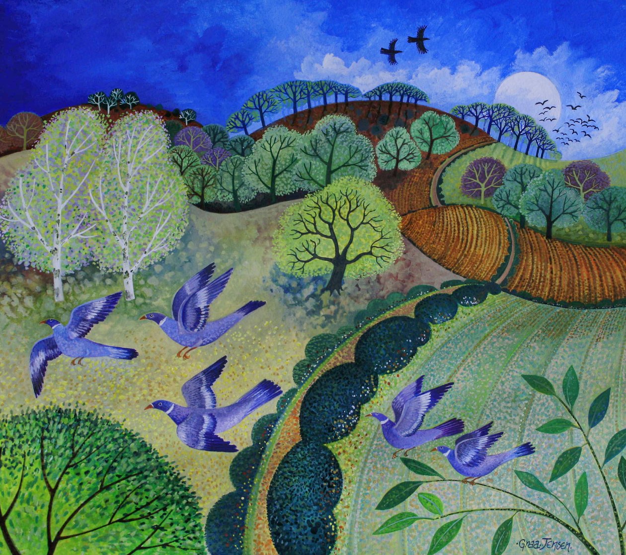 Flight, 2009, (akryl på papper) av Lisa Graa Jensen