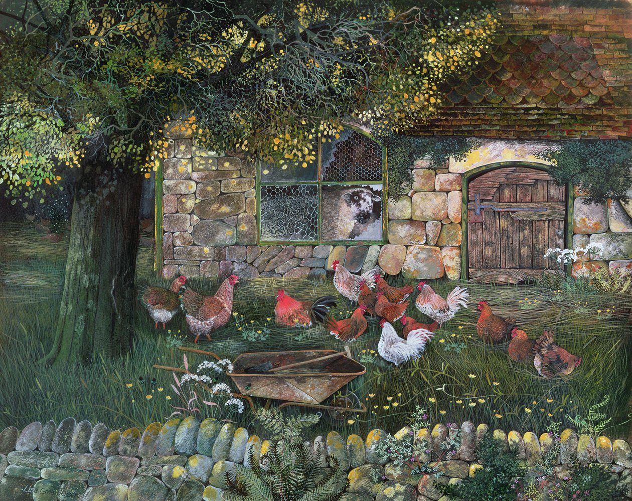 Hen House, 1988 (bläck, gouache) av Lisa Graa Jensen