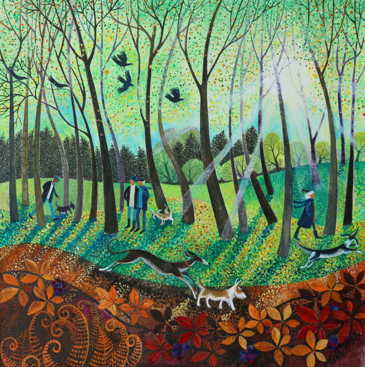 Morning Rays, 2016, (akrylbläck på papper) av Lisa Graa Jensen