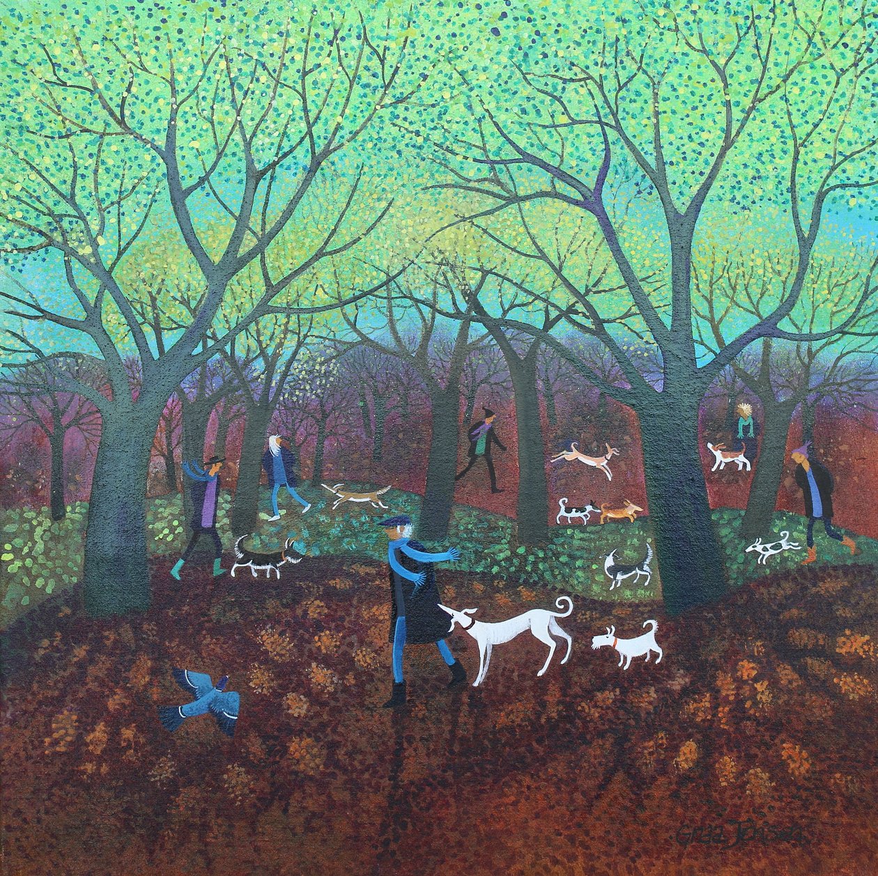 Spring Walk, 2024 (akryl på duk) av Lisa Graa Jensen