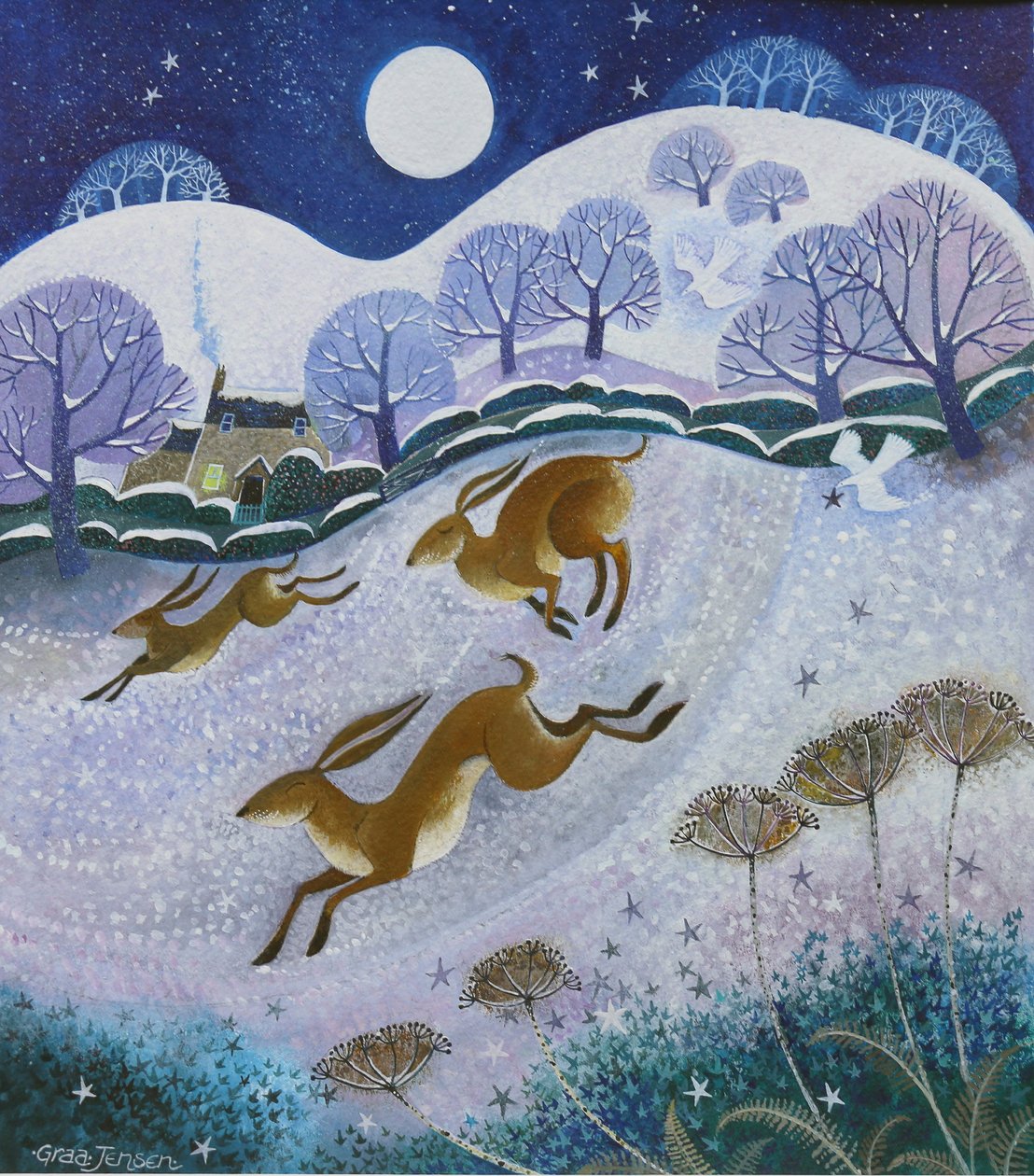 snöharar, 2019 av Lisa Graa Jensen