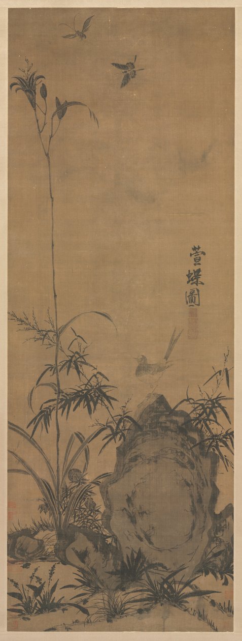 Lily and Butterflies, 1300-tal. av Liu Shanshou