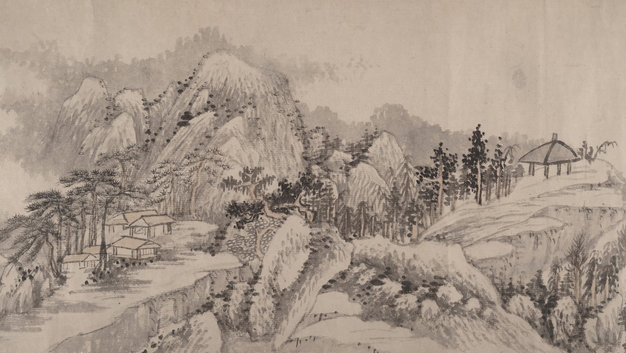 Avlägsna dalar och djupa skogar, daterad 1678. av Liu Yu