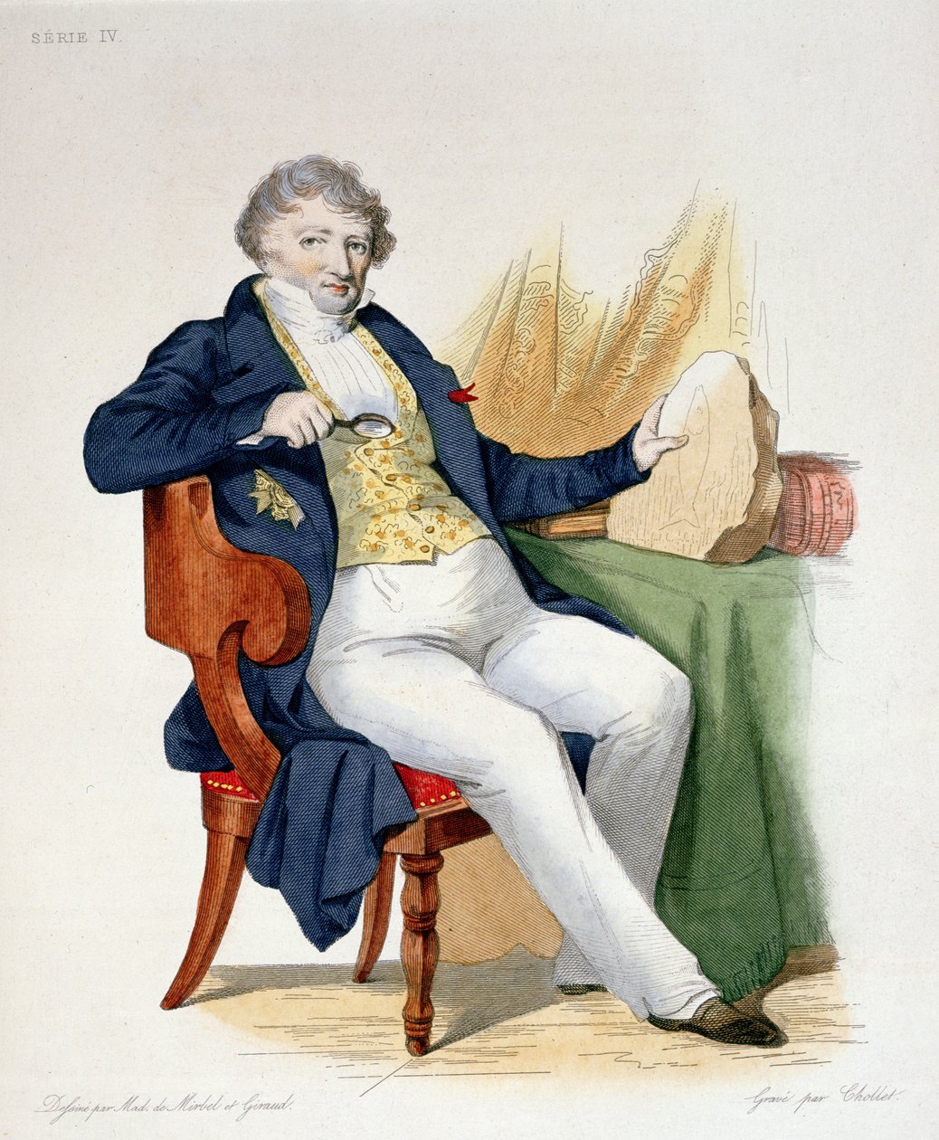 Georges Cuvier (1769-1832) illustration från Le Plutarque Francais av E. Mennechet, graverad av Chollet, 1835 av Lizinska Aimee Zoe de Mirbel