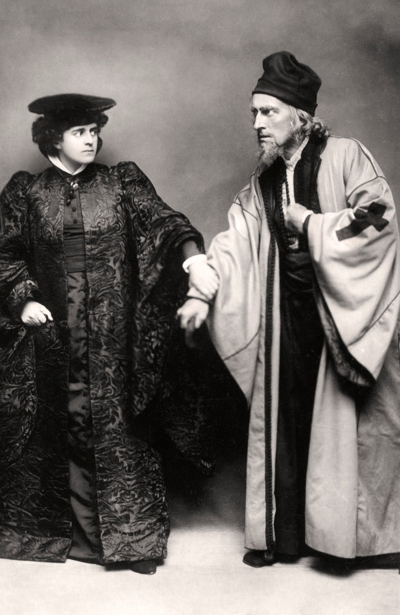 Gertrude Elliott och Johnston Forbes-Robertson i The Merchant of Venice, tidigt 1900-tal. av Lizzie Caswall Smith