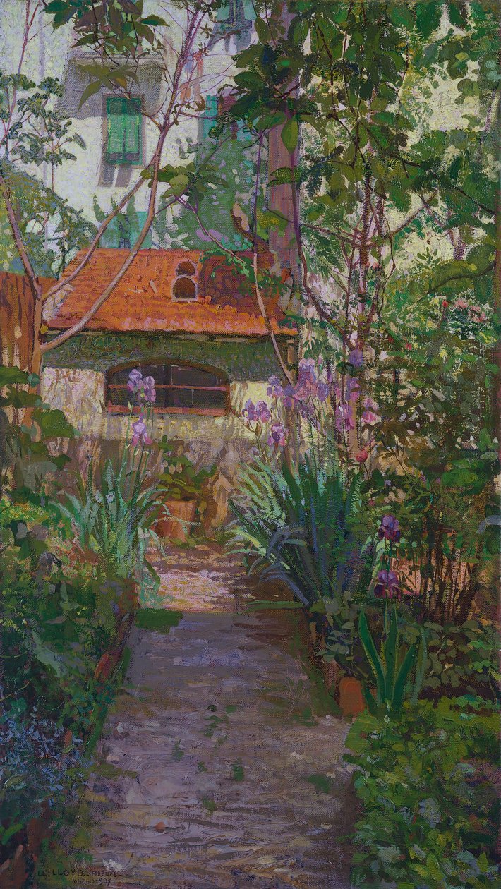 Triptyken eller trädgården i blom (sidopanel) (1907) av Llewelyn Lloyd