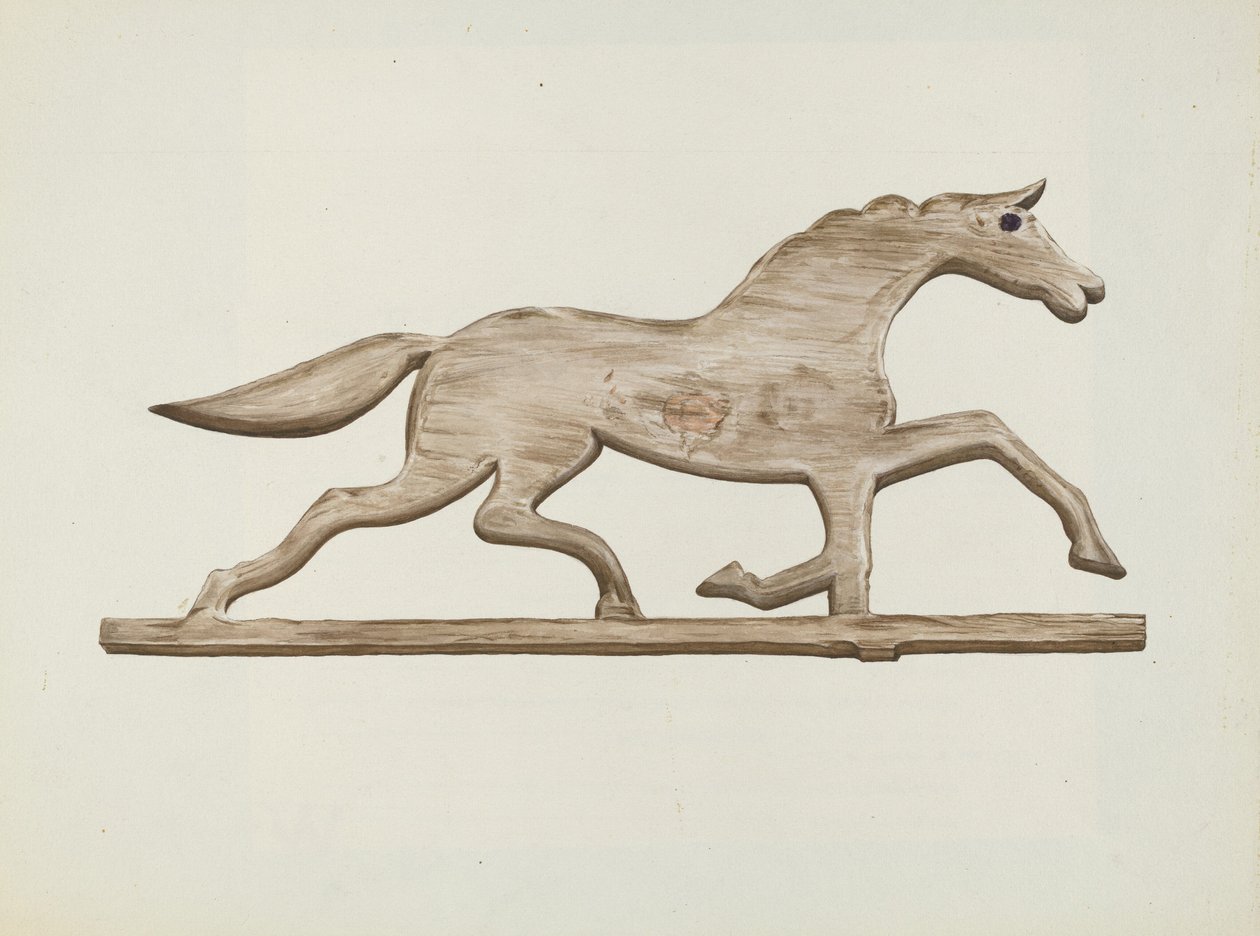Häst väderflöjel, ca. 1938. av Lloyd Broome