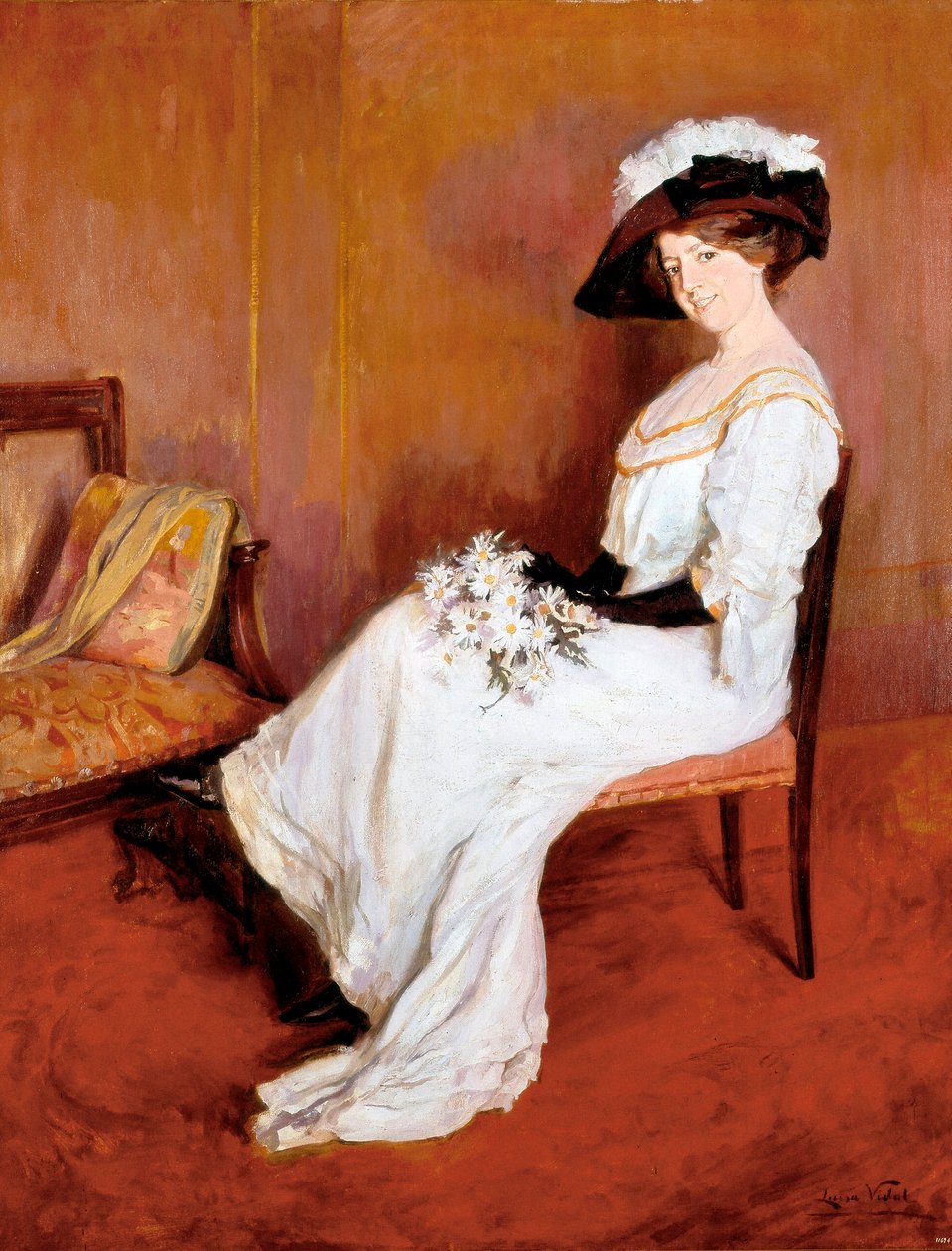 Porträtt av Mrs. Märta Vidal. Målning av Lluisa Vidal i Puig (1876-1918) av Lluisa Vidal i Puig