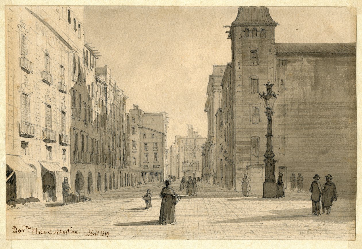 Lápiz y aguada gris sobre papel av Lluís Rigalt