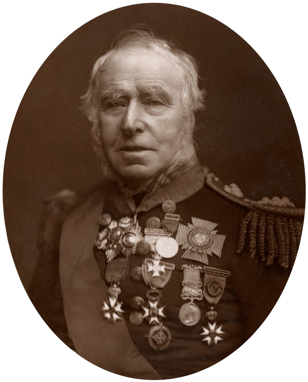 Amiral Sir Sydney Colpoys Dacres, guvernör på Greenwich Hospital, 1883. av Lock and Whitfield