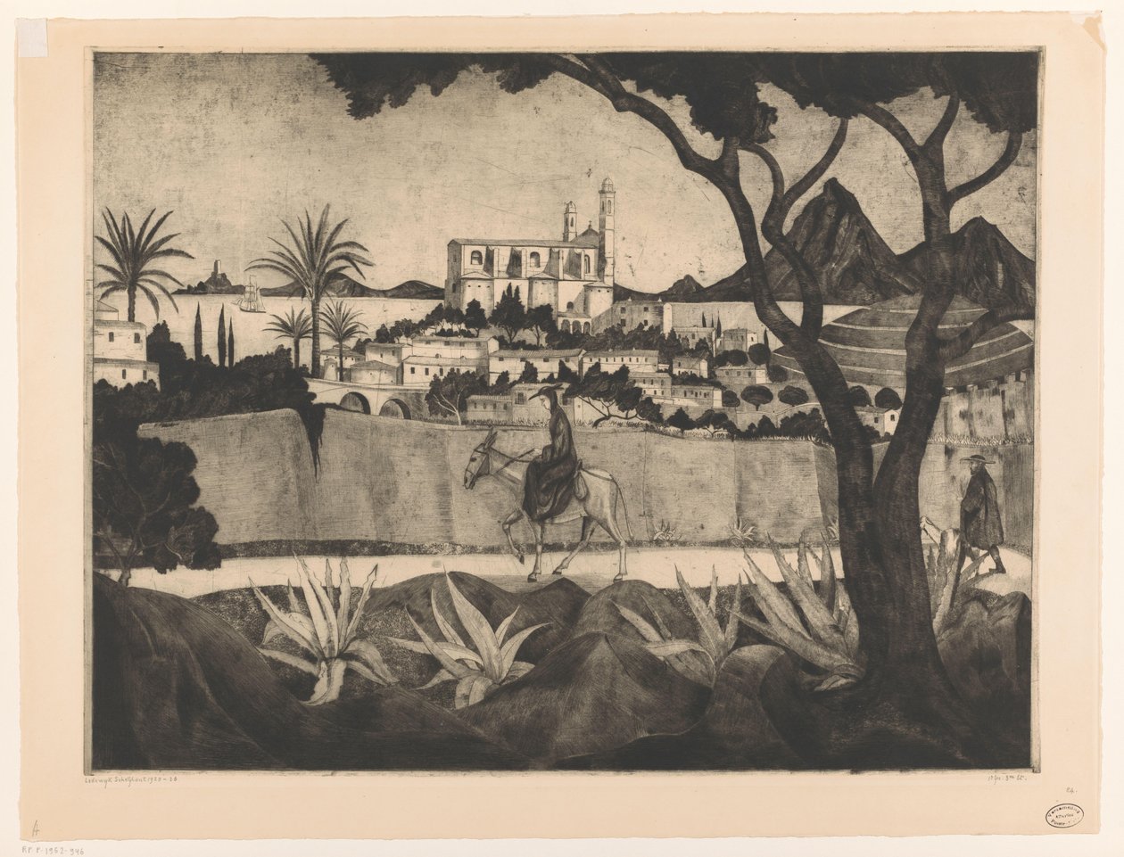 Bastia på Korsika Bastia (originaltitel) av Lodewijk Schelfhout (signed by artist)
