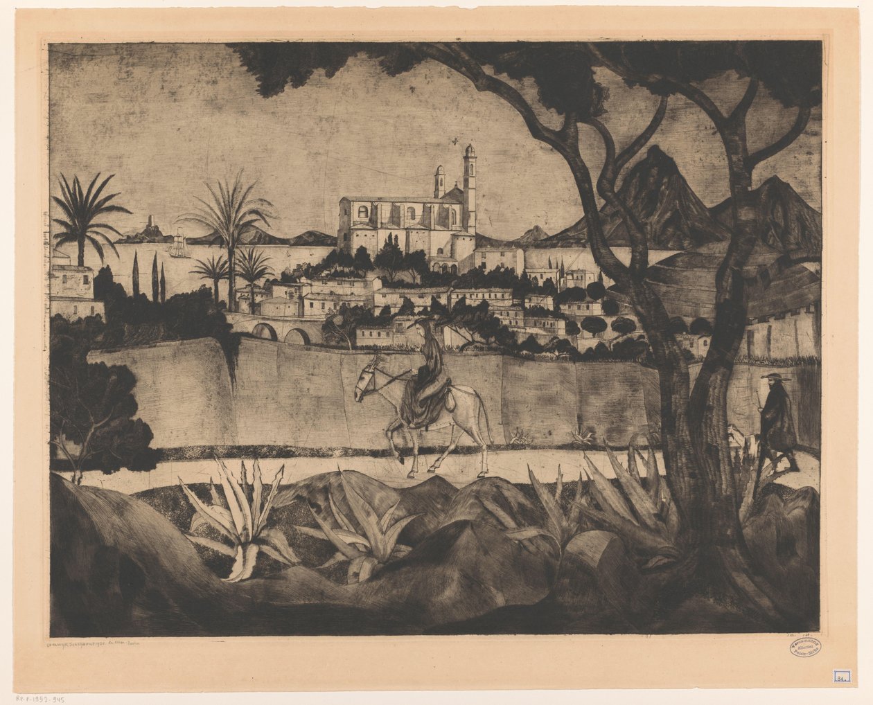 Bastia på Korsika Bastia (originaltitel) av Lodewijk Schelfhout (signed by artist)