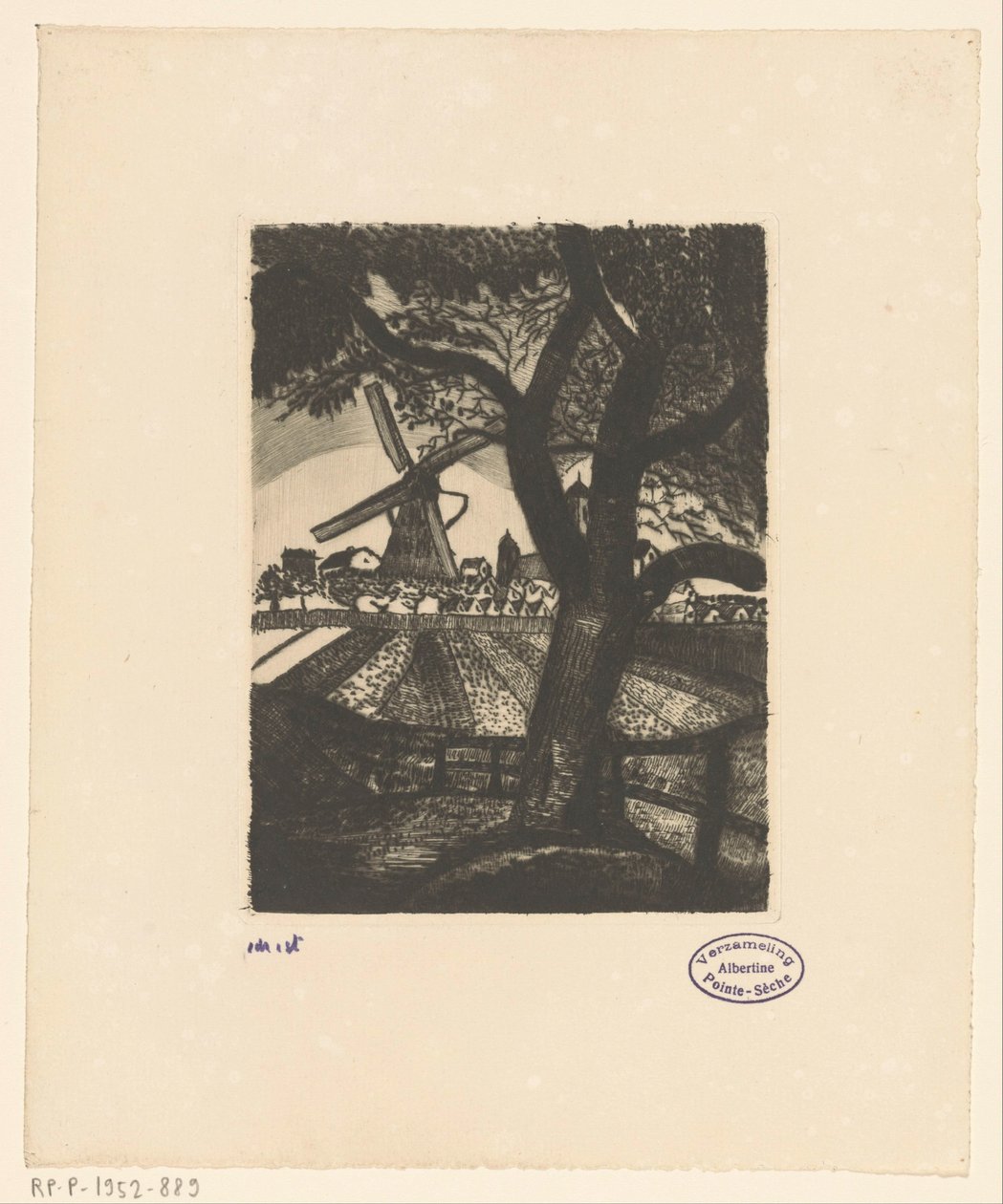Fruktträdgård Le Fruitier (originaltitel) av Lodewijk Schelfhout (signed by artist)