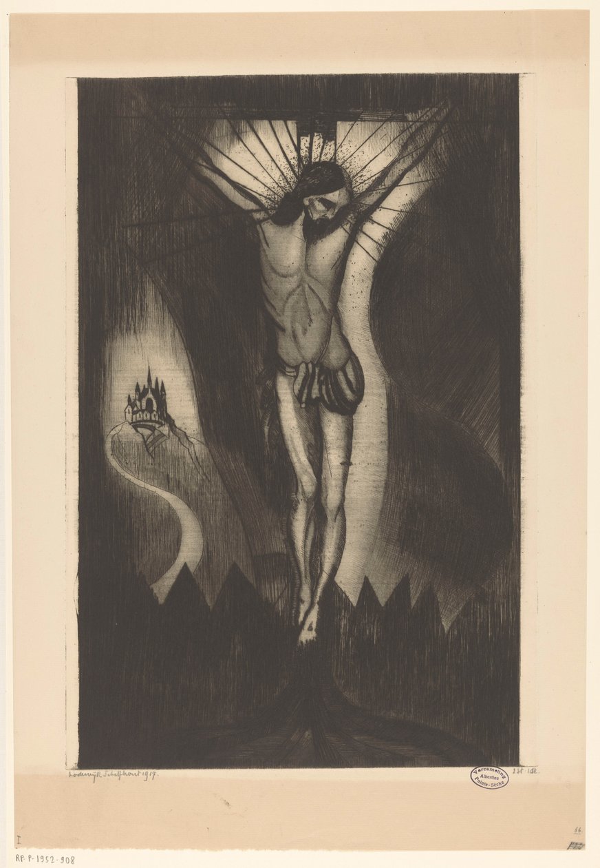 Kristus på korset Le Christ II (originaltitel) av Lodewijk Schelfhout (signed by artist)