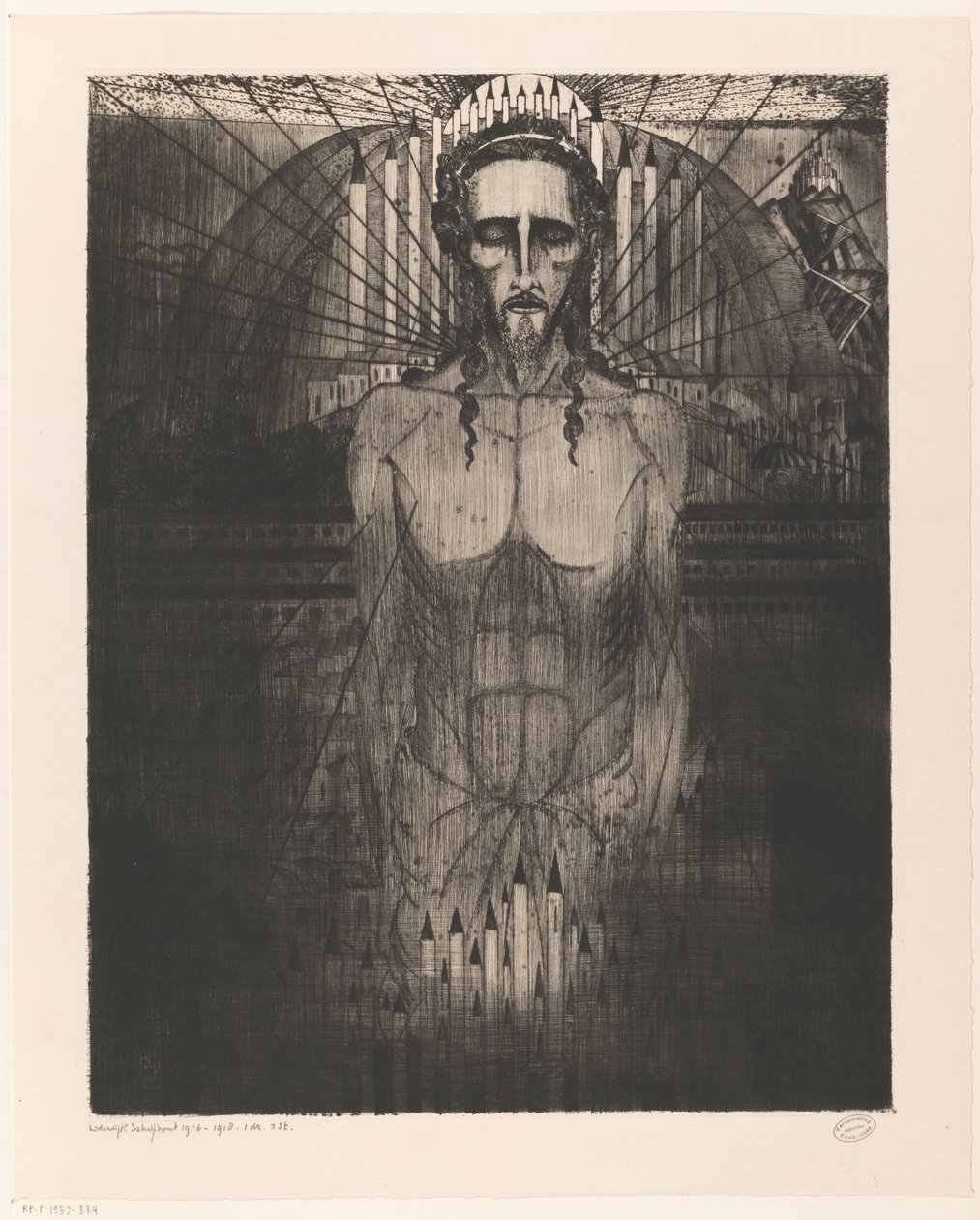 Kristus mitt i katedraler Les Cathédrales (originaltitel) av Lodewijk Schelfhout (signed by artist)