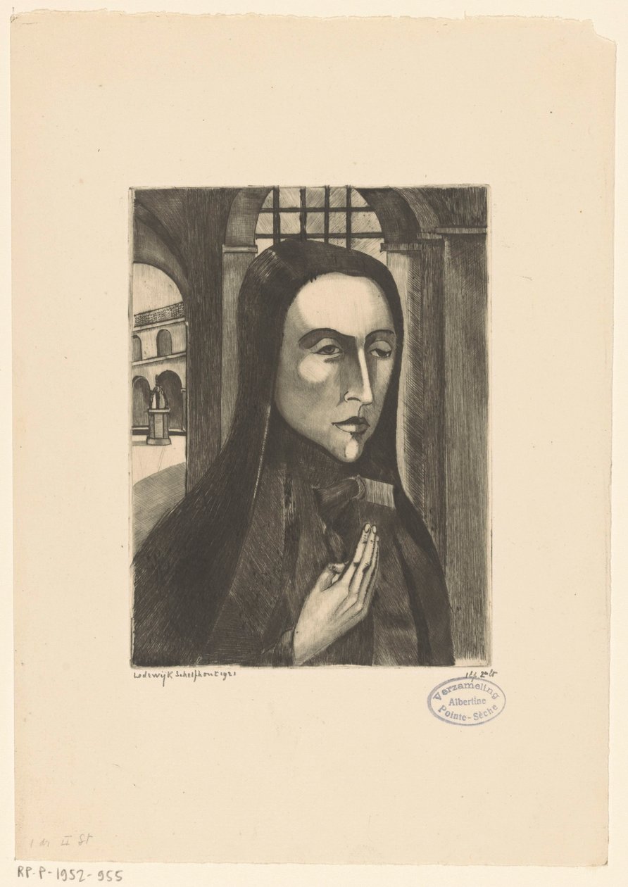 Korsikansk kvinna Femme Corse (originaltitel) av Lodewijk Schelfhout (signed by artist)
