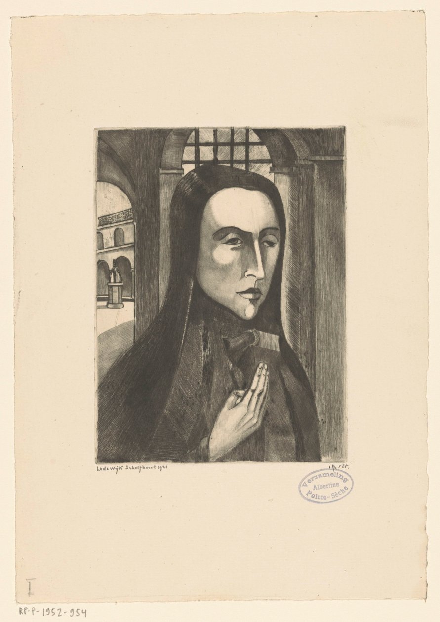 korsikansk kvinna Femme Corse (originaltitel) av Lodewijk Schelfhout (signed by artist)