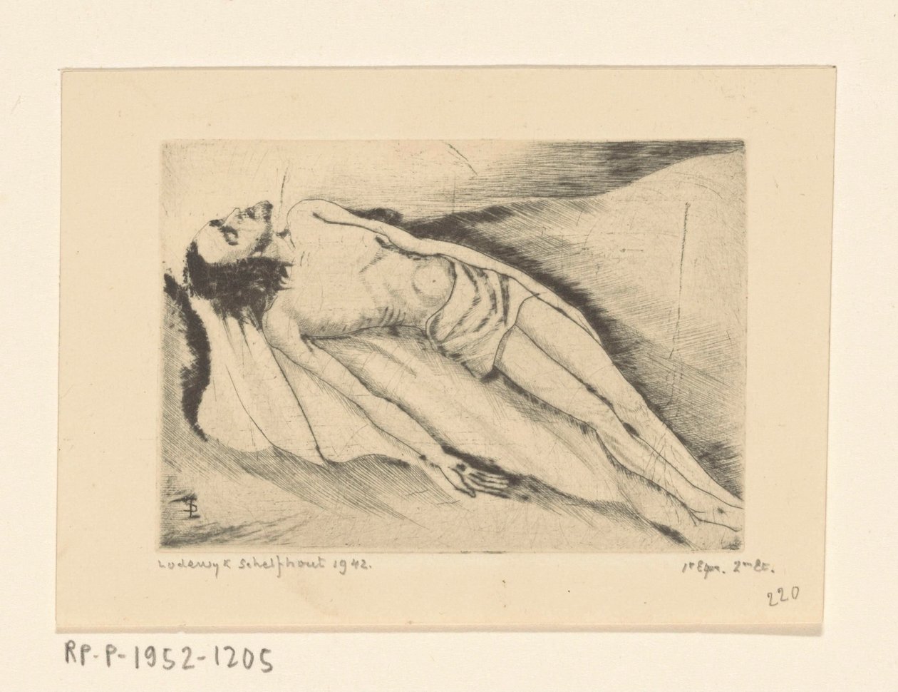 Dode Christus Le Christ mort (originaltitel) av Lodewijk Schelfhout (signed by artist)