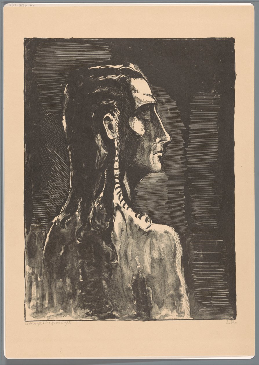 Figur med slutna ögon av Lodewijk Schelfhout (signed by artist)