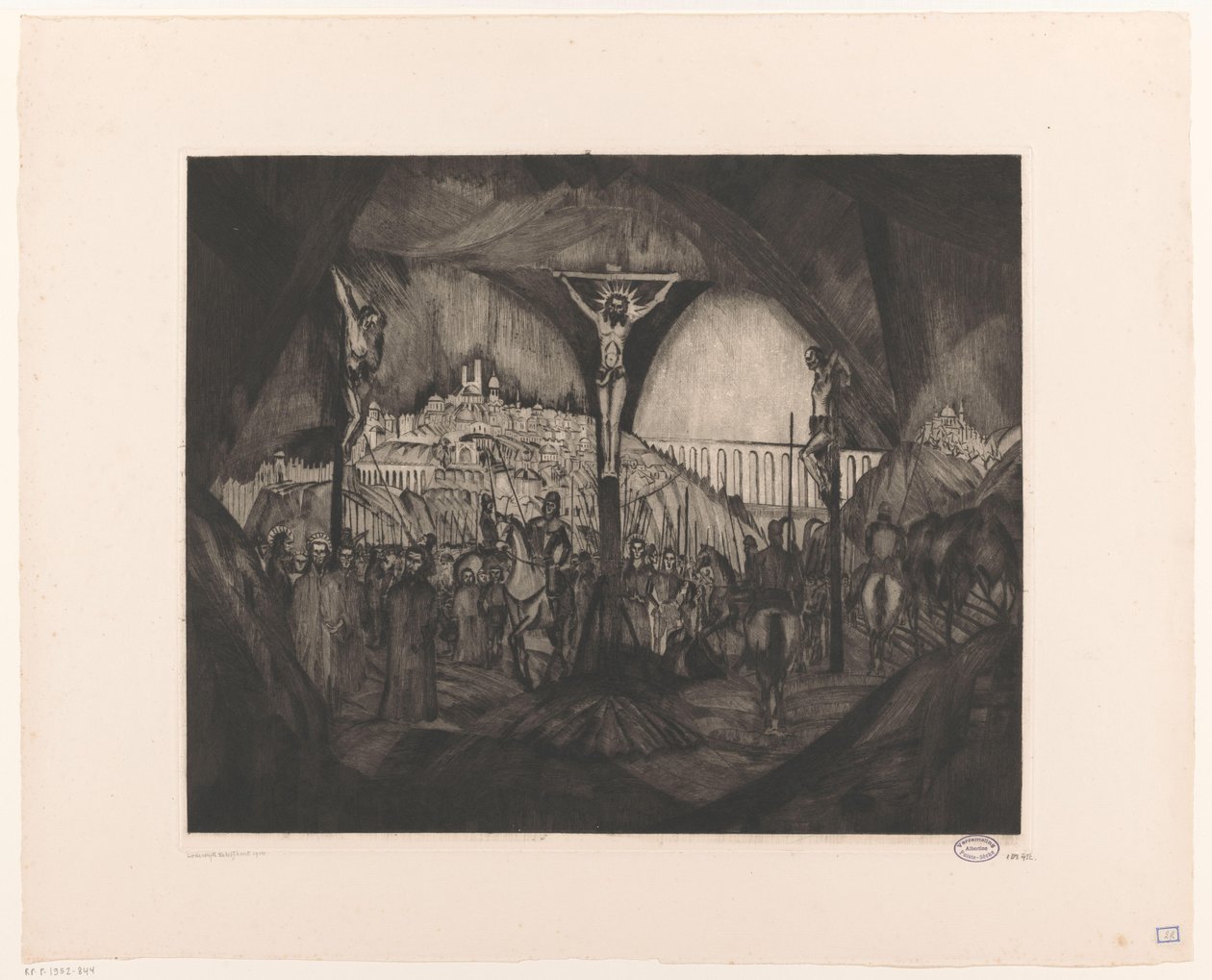 Golgata I (originaltitel) av Lodewijk Schelfhout (signed by artist)