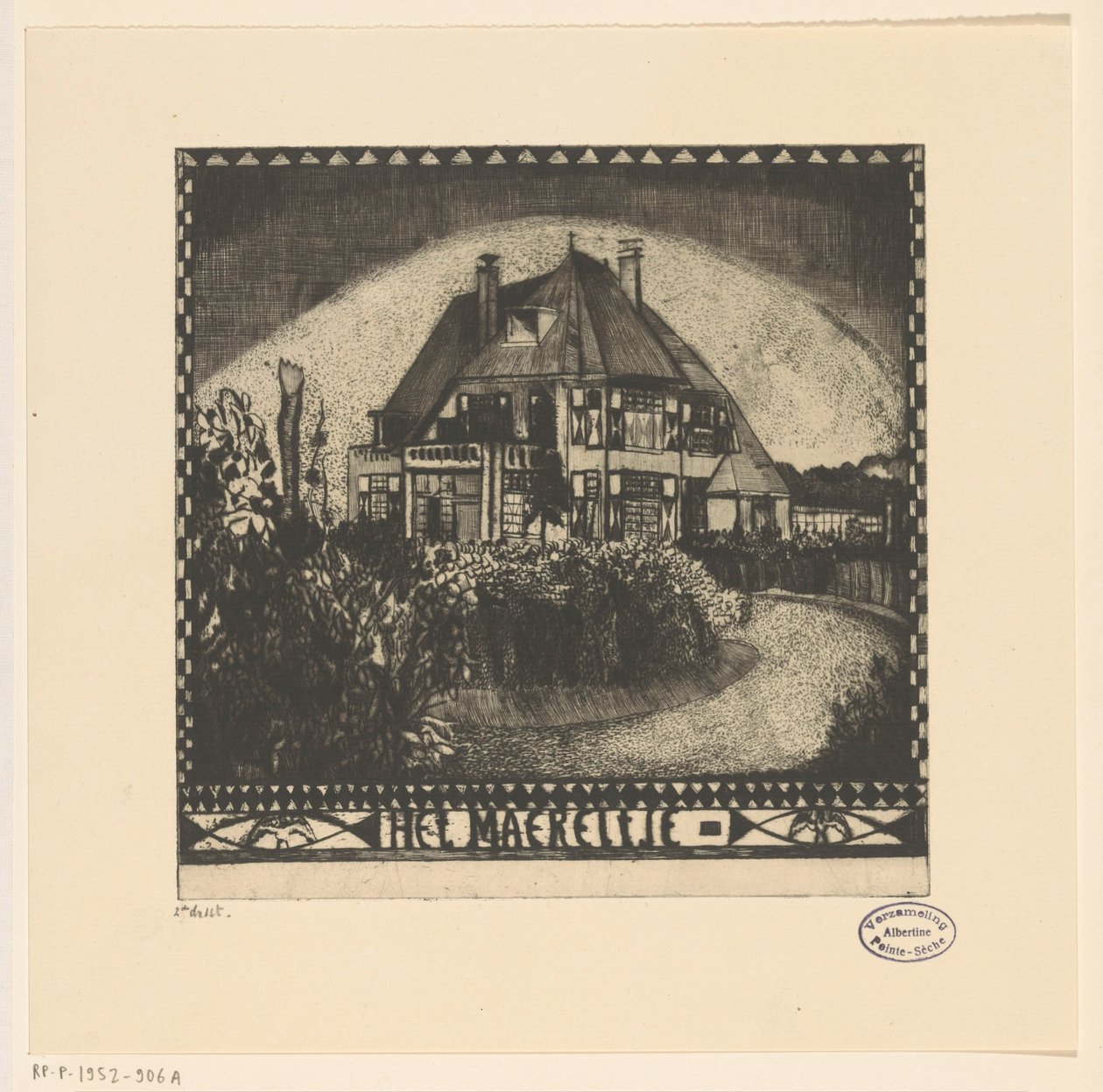 Het Maereltje (originaltitel på objekt) av Lodewijk Schelfhout (signed by artist)