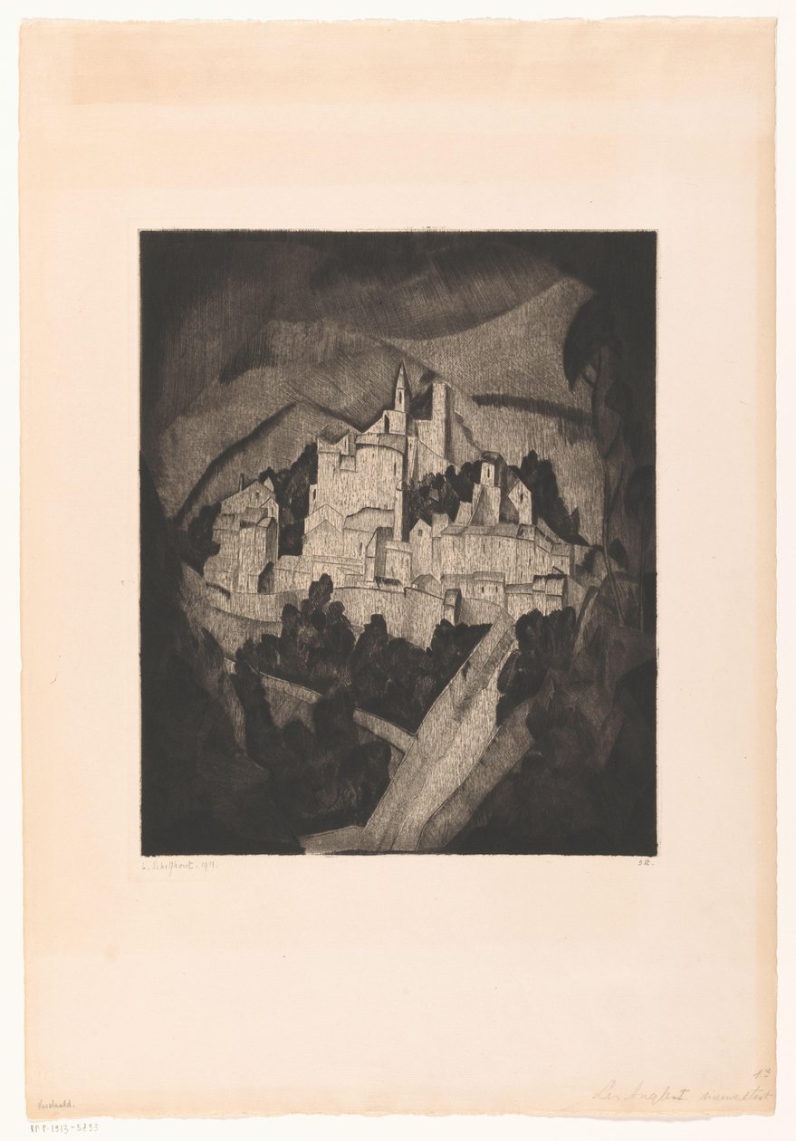 Les Angles I (originaltitel) av Lodewijk Schelfhout (signed by artist)