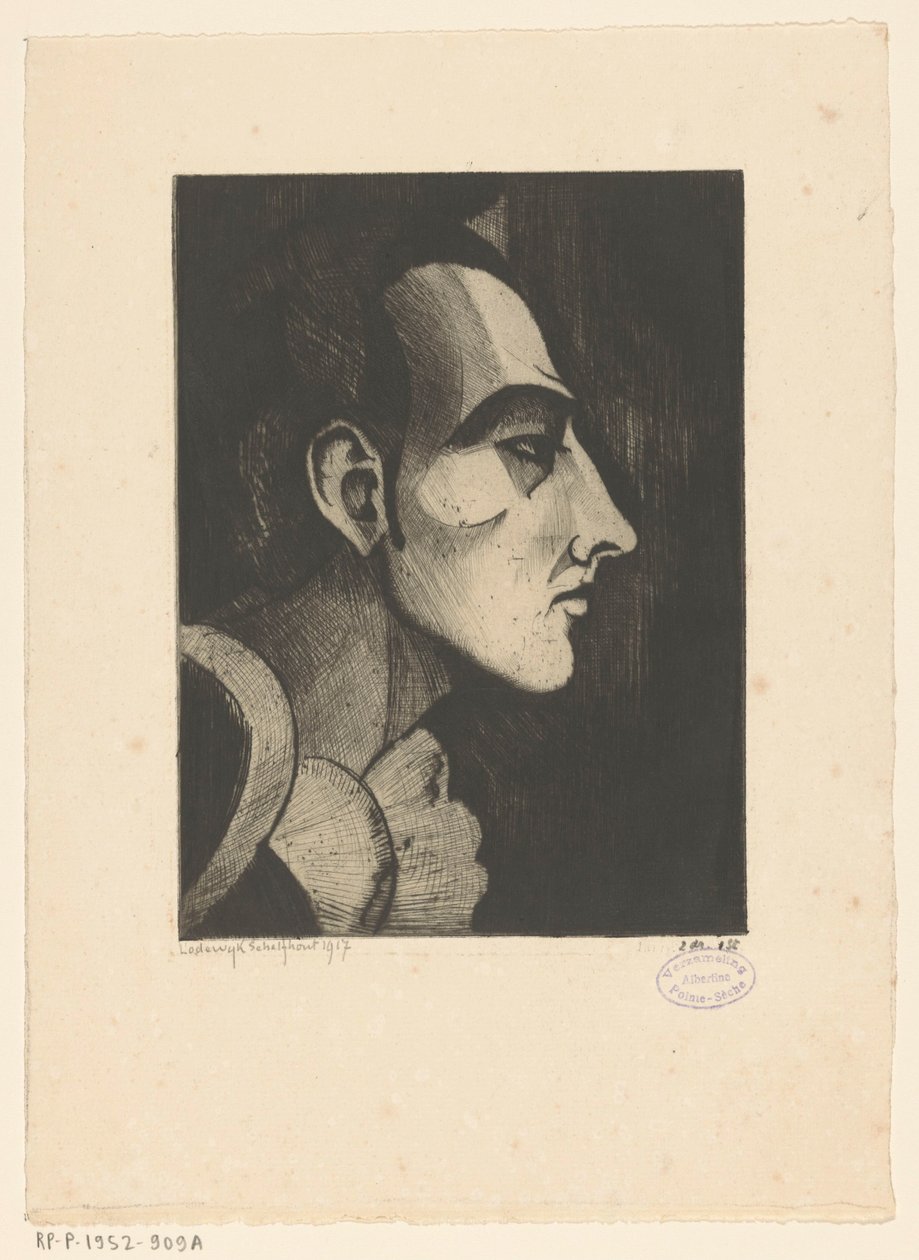Pierrot I (originaltitel) av Lodewijk Schelfhout (signed by artist)