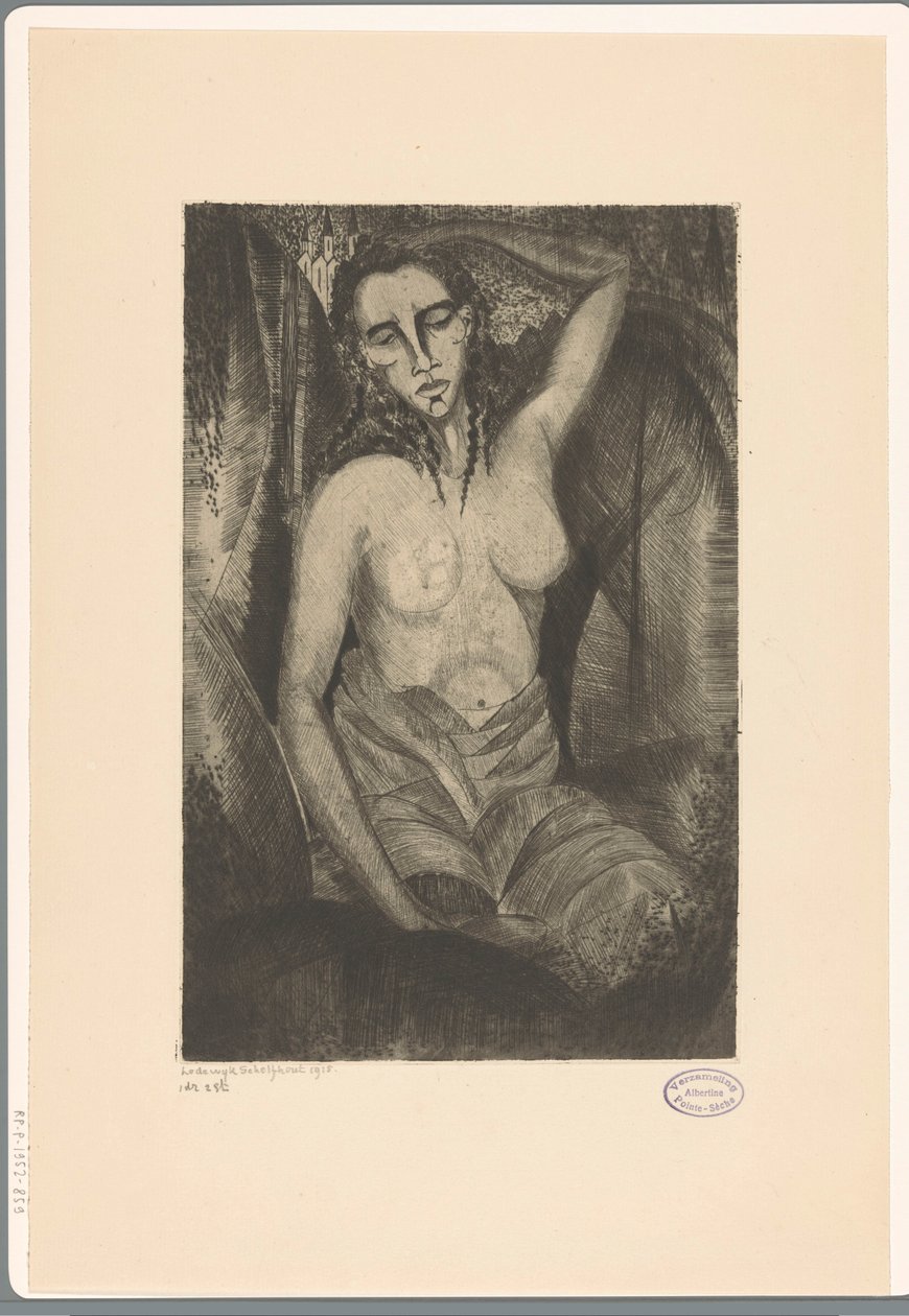 Sittande kvinna Femme Assise (originaltitel) av Lodewijk Schelfhout (signed by artist)