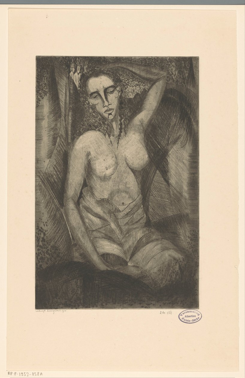 Sittande kvinna Femme Assise (originaltitel) av Lodewijk Schelfhout (signed by artist)
