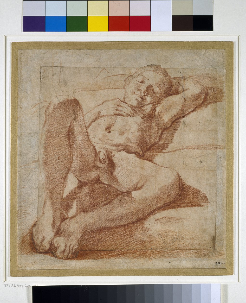 Studie av en naken pojke av Lodovico Carracci