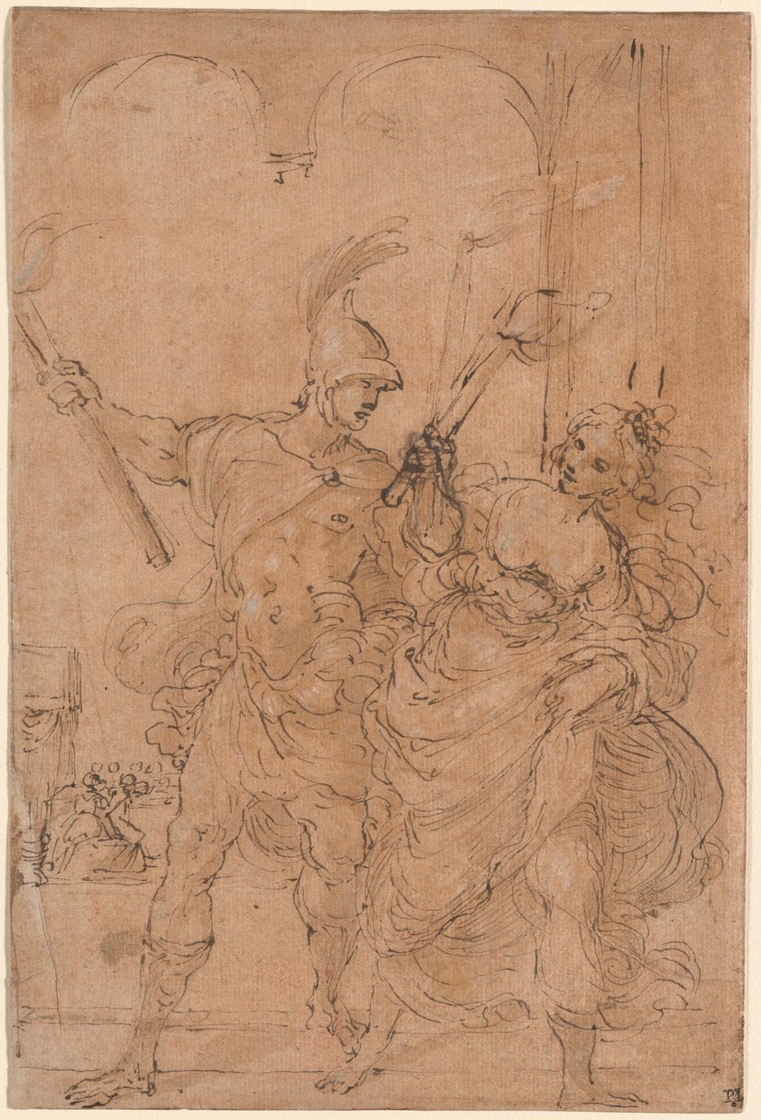 Alexander och Thaïs sätter eld på Persepolis av Lodovico Carracci