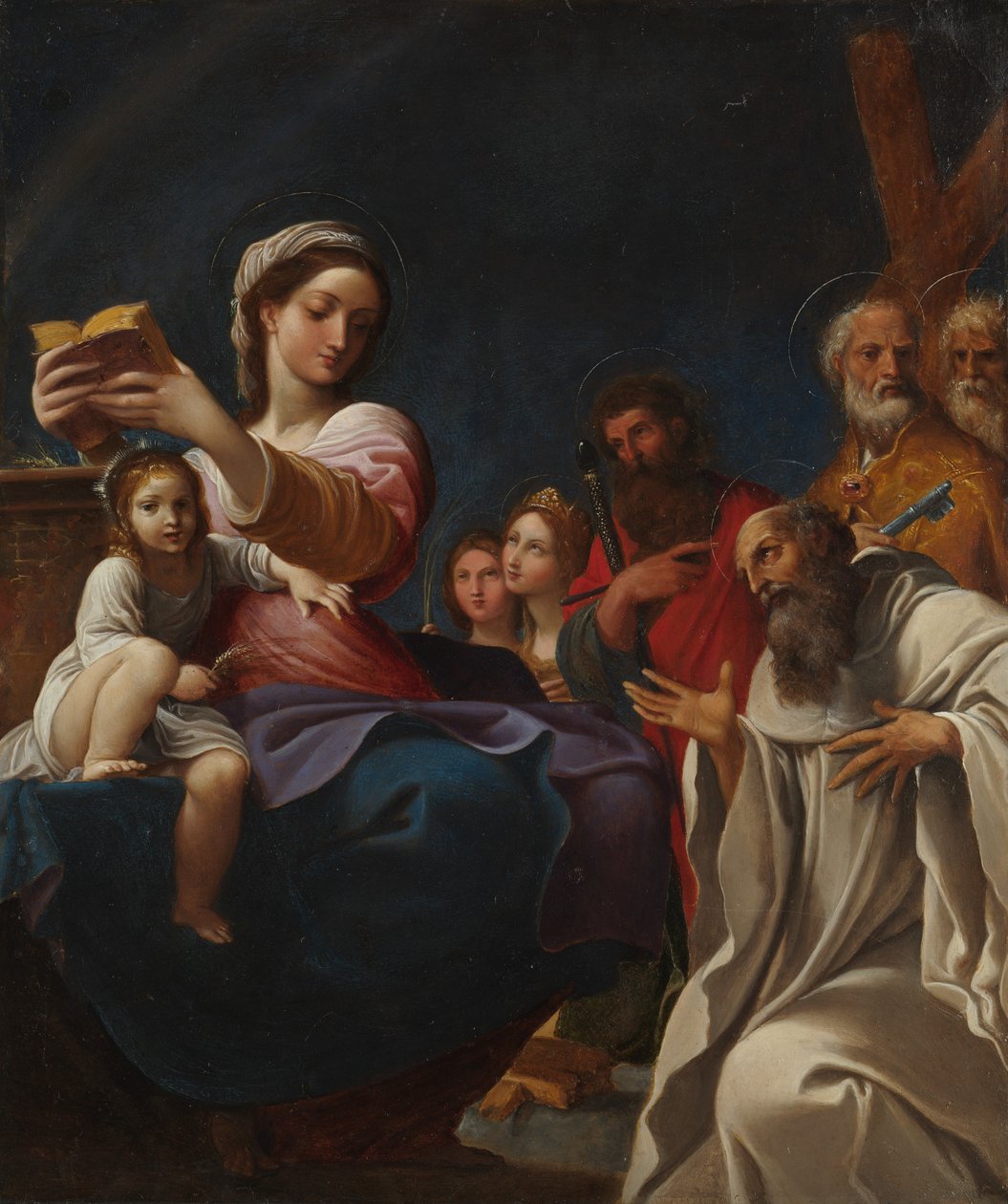 Madonna och barn med heliga, 1607. av Lodovico Carracci