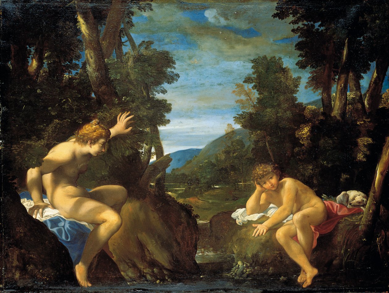Salmacis och Hermafroditus av Lodovico Carracci