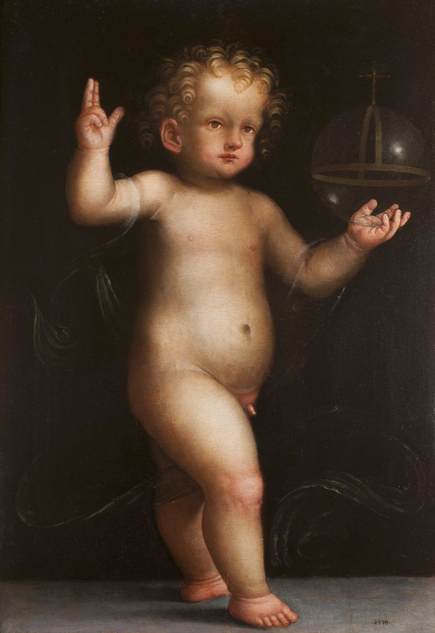 Jesus som Frälsare Mundi, 1519 av Lombard School