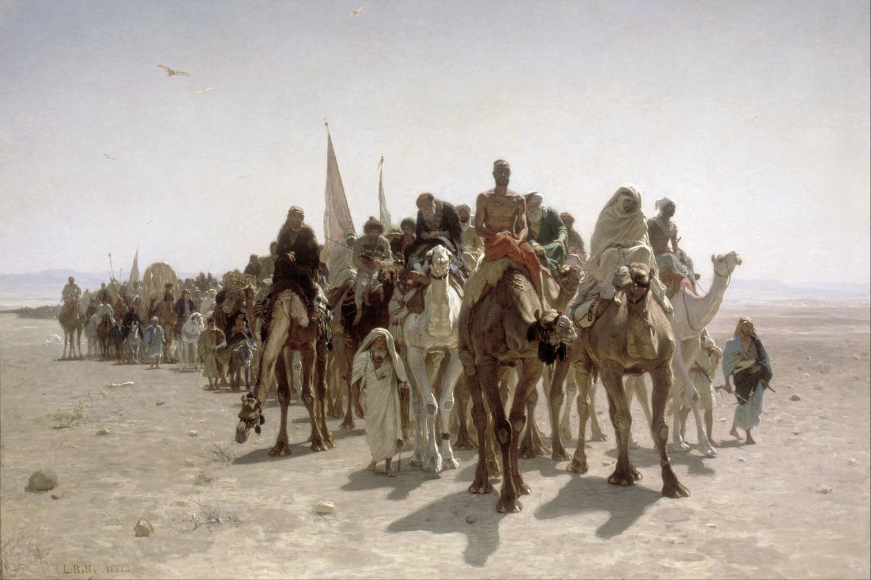 Pilgrims going to Mecca av Léon Belly