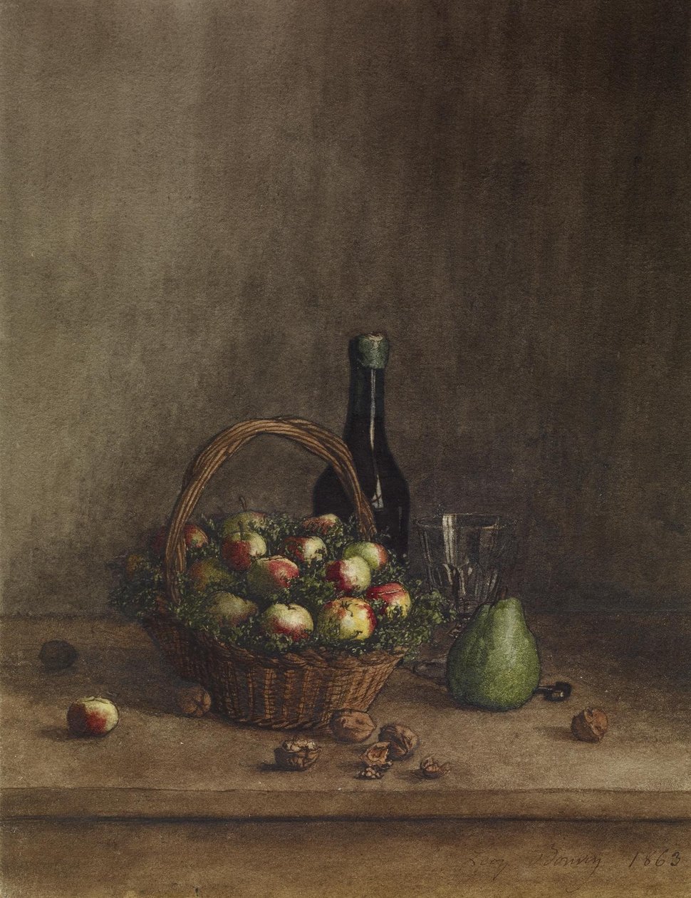 Still Life with Wine and Fruit av Léon Bonvin
