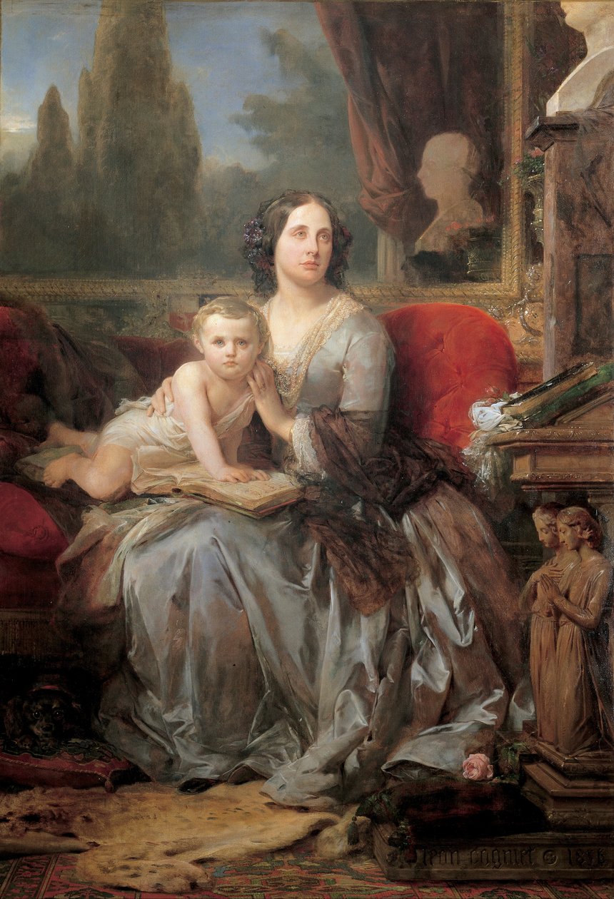 Maria Brignole-Sale, Duchess of Galliera, with her son Filippo av Léon Cogniet