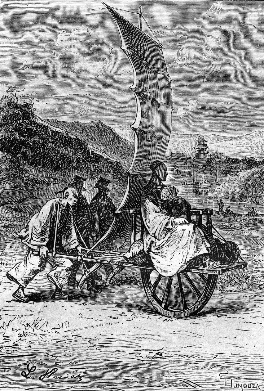 Illustration till Jules Verne "En kinamans vedermödor i Kina" av Léon Benett