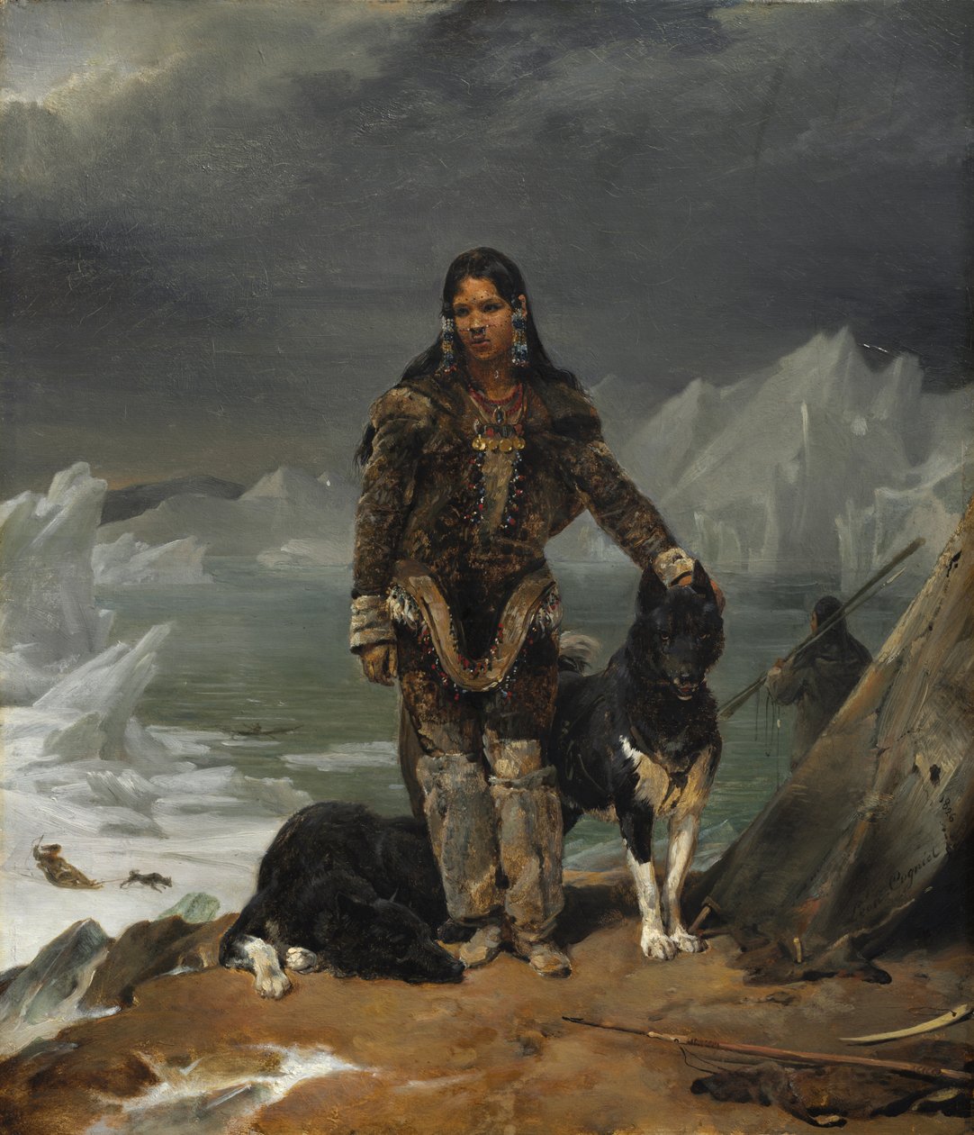 En kvinna från eskimåernas land, 1826. av Léon Cogniet