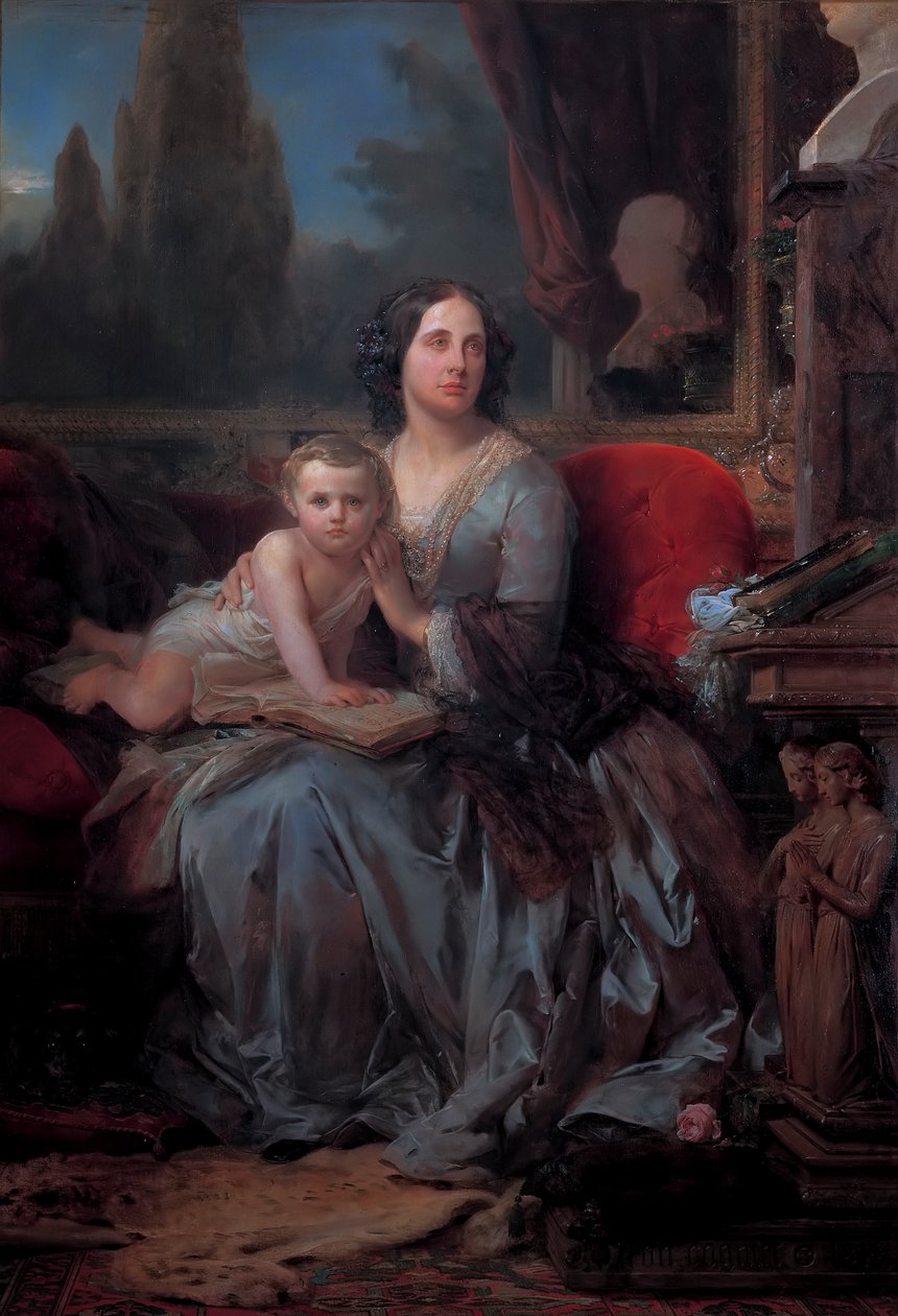 Maria Brignole-Sale De Ferrari med sin son Filippo, av Leon Cogniet av Léon Cogniet