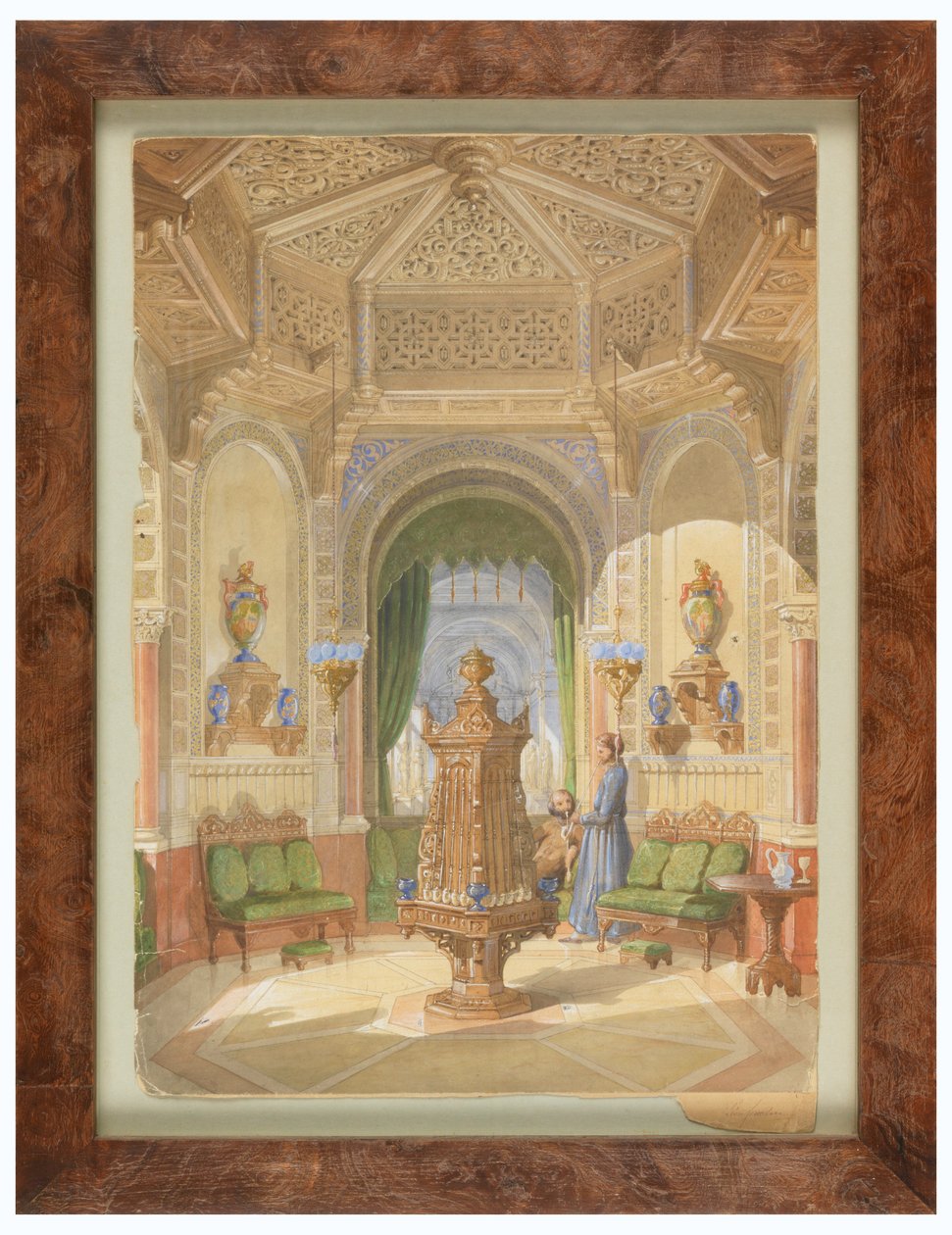 Ritning, Design för ett moriskt rökrum [Tabagie], ca 1844 av Léon Feuchère