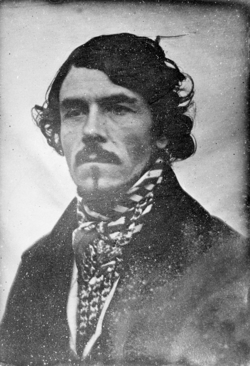 Heltäckande porträtt av Eugène Delacroix, huvud och axlar, 1842 (daguerreotypi) av Léon Riesener