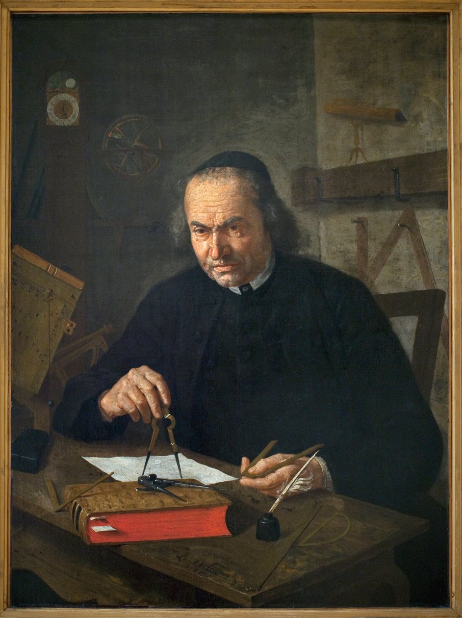Porträtt av Abbe Nicolas Joseph Neuray (1706-1774). Målning av Leonard Defrance (1735-1805), Olja på duk av Léonard Defrance