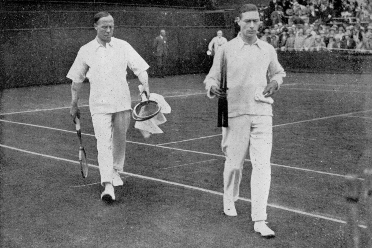 Hertigen av York och hans dubbelpartner Wing Commander Sir Louis Greig, Wimbledon 1926 av London News Agency
