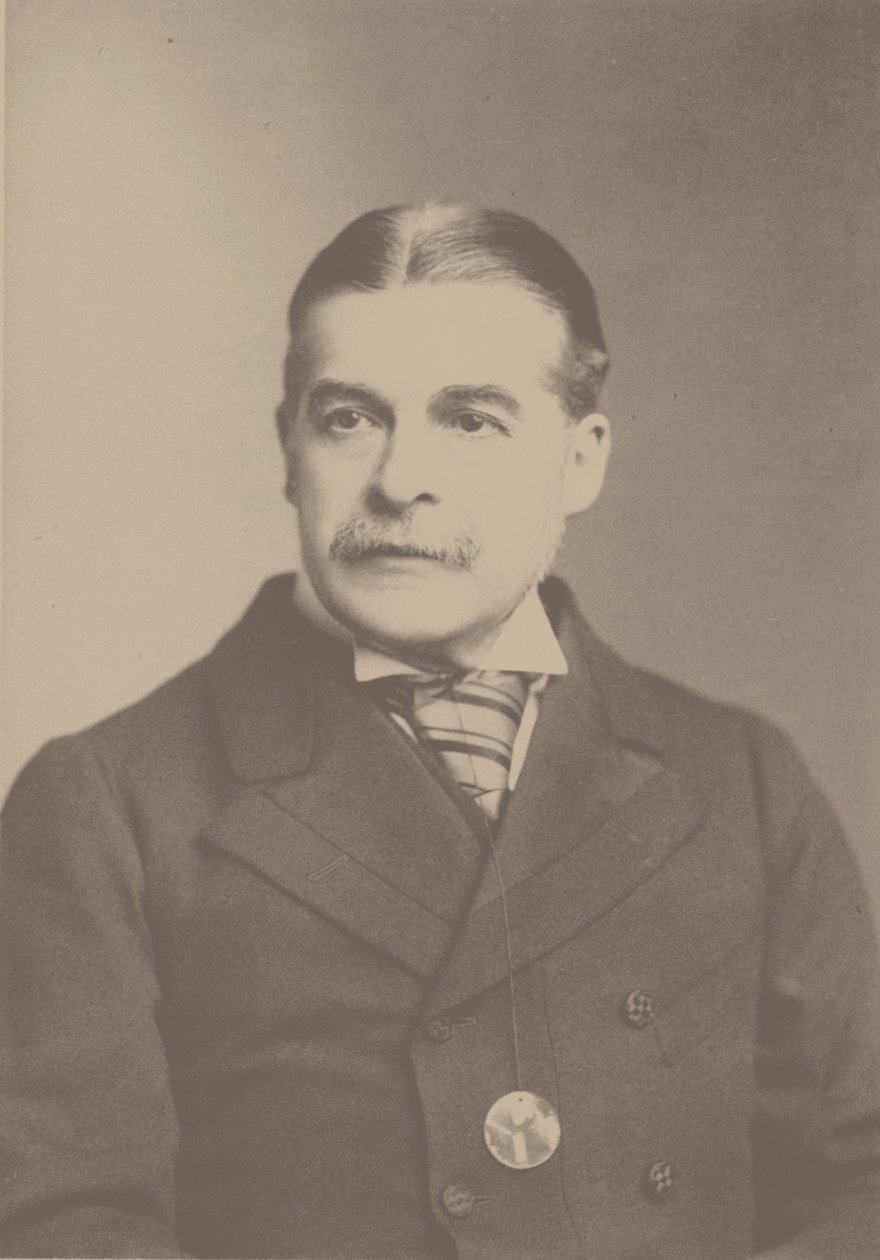 Porträtt av kompositören Sir Arthur Sullivan 1842-1900, 1880-talet. av London . Photo studio Elliott and
