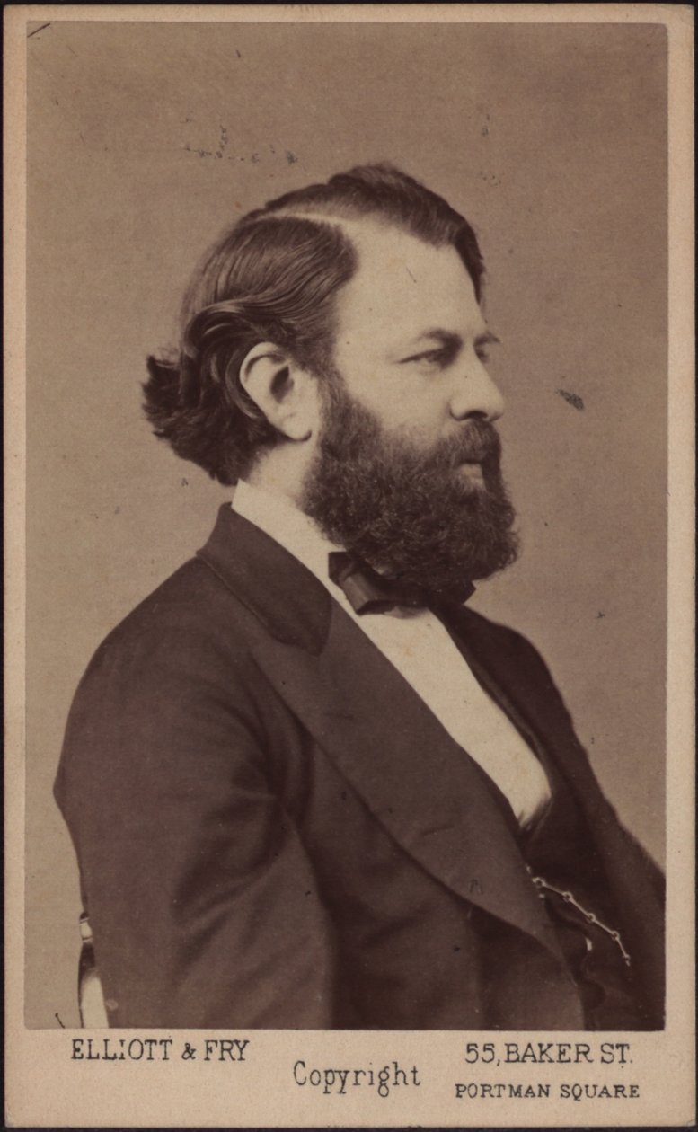 Porträtt av violinisten och kompositören Joseph Joachim 1831-1907, ca. 1875. av London . Photo studio Elliott and