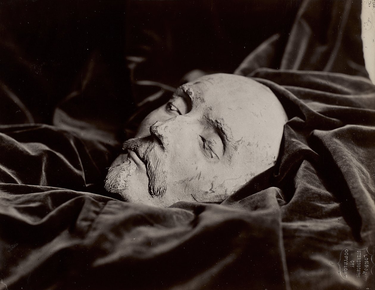 [William Shakespeares dödsmask], ca 1865 (albumen-silvertryck) av London Stereoscopic Company