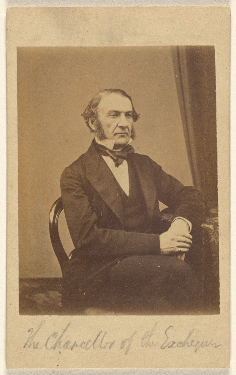 [William Ewart Gladstone, finansminister]. av London Stereoscopic and Photographic Company