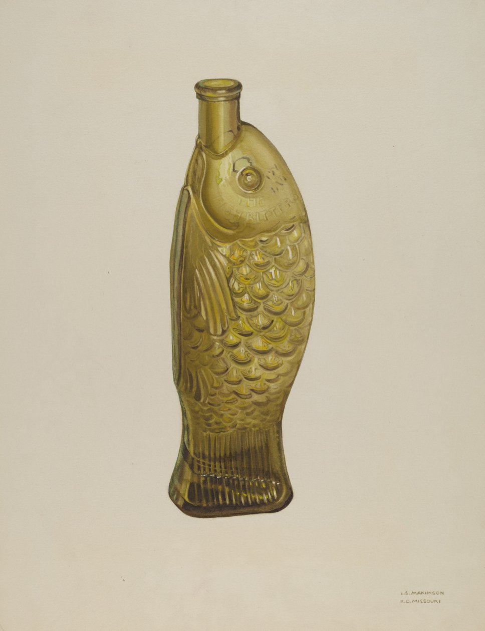 "Fish Bitters" flaska av Loraine Makimson