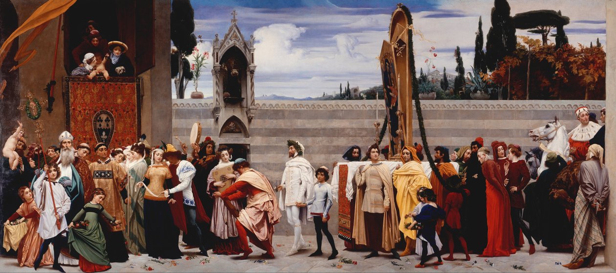 Cimabues Madonna bärs i procession av Frederic Leighton